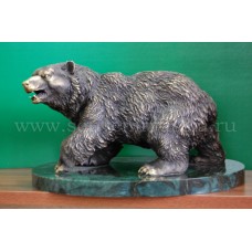 ​Скульптура Медведь 2 на змеевике (на заказ)